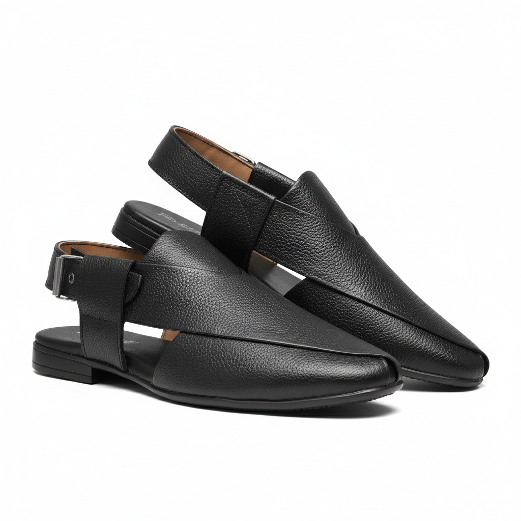 Men's Black Folding Sandals