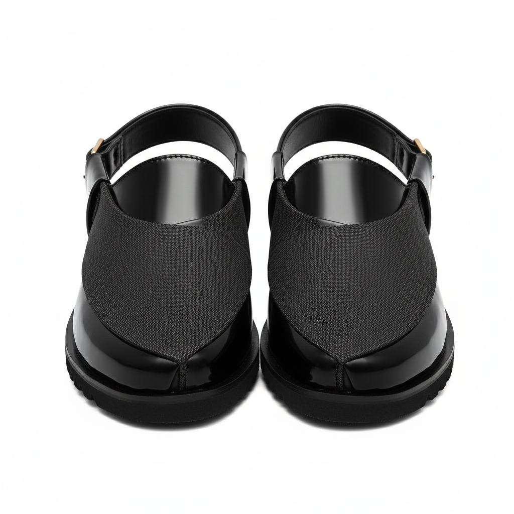 Men's Elegant Black Peshawari Sandal / Chappal