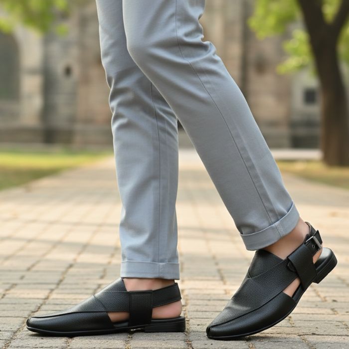 Men's Black Folding Sandals