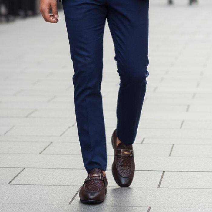 Brown Leather Shoes with Elegant Buckle