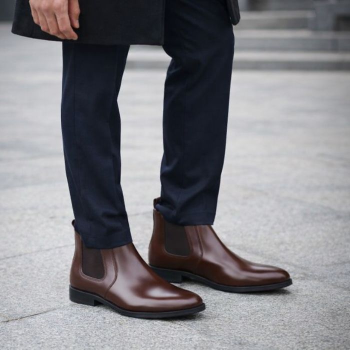Brown Leather Chelsea Boots
