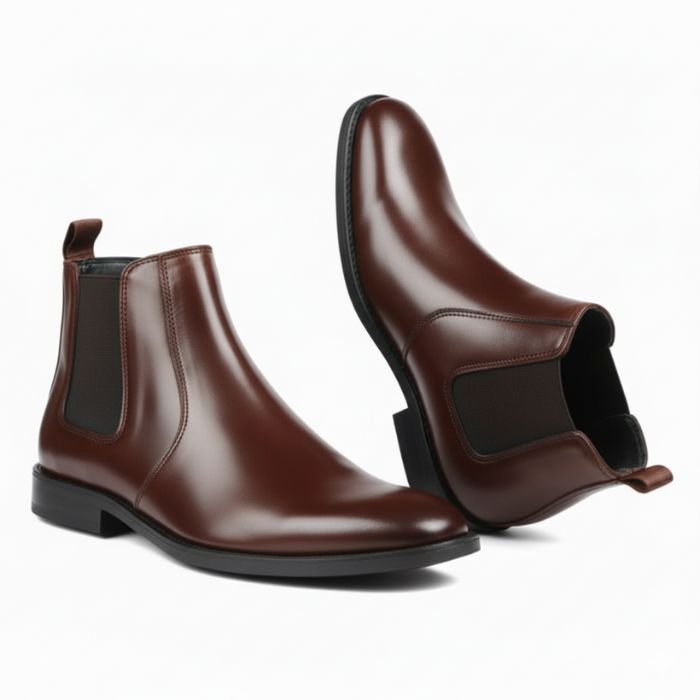 Brown Leather Chelsea Boots